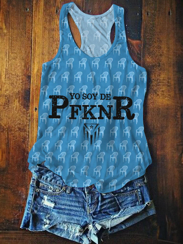 Yo Soy De PFKNR Printed Casual Tank Top