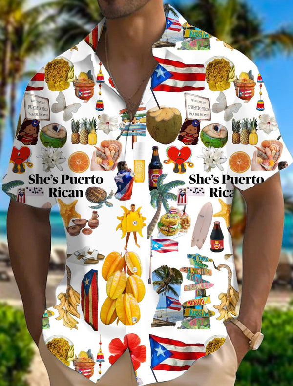 BadBunny Puerto Rico Men's Short Sleeve Shirts