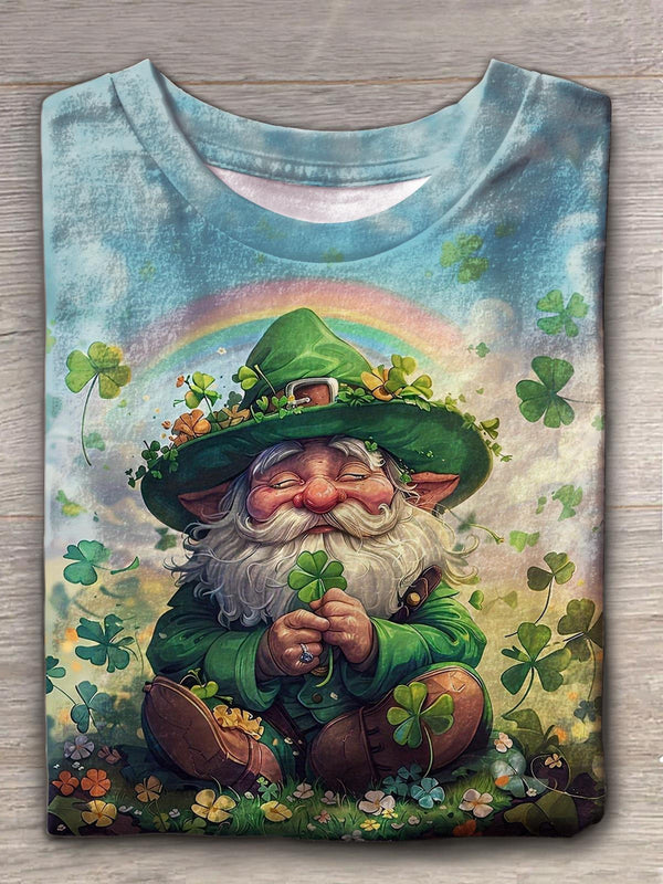 St Patrick Day Gnome Crew Neck T-shirt