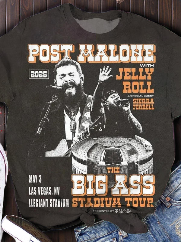 Post Malone The Bis Ass Stadium Tour 2025 T-shirt