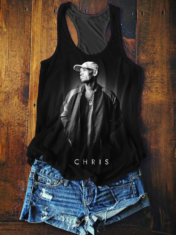 Chris Brown Breezy Bowl XX Printed Casual Tank Top
