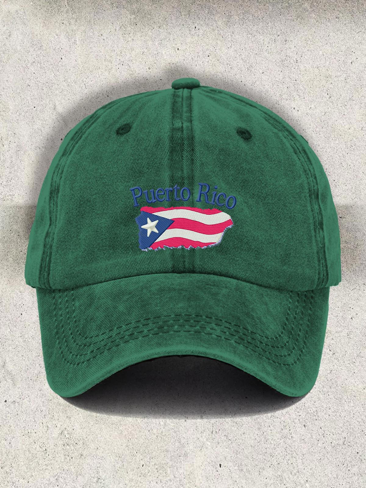 Puerto Rico Flag Print Baseball Cap