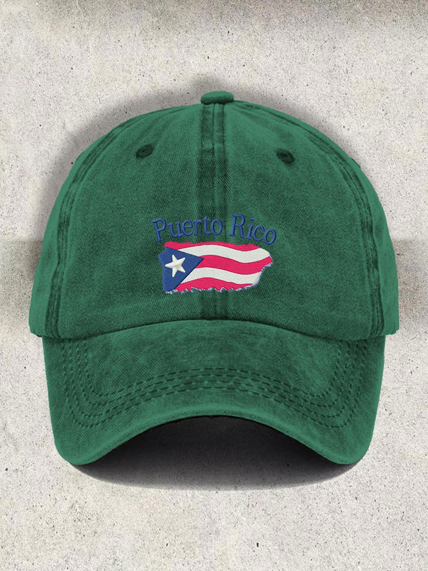 Puerto Rico Flag Print Baseball Cap