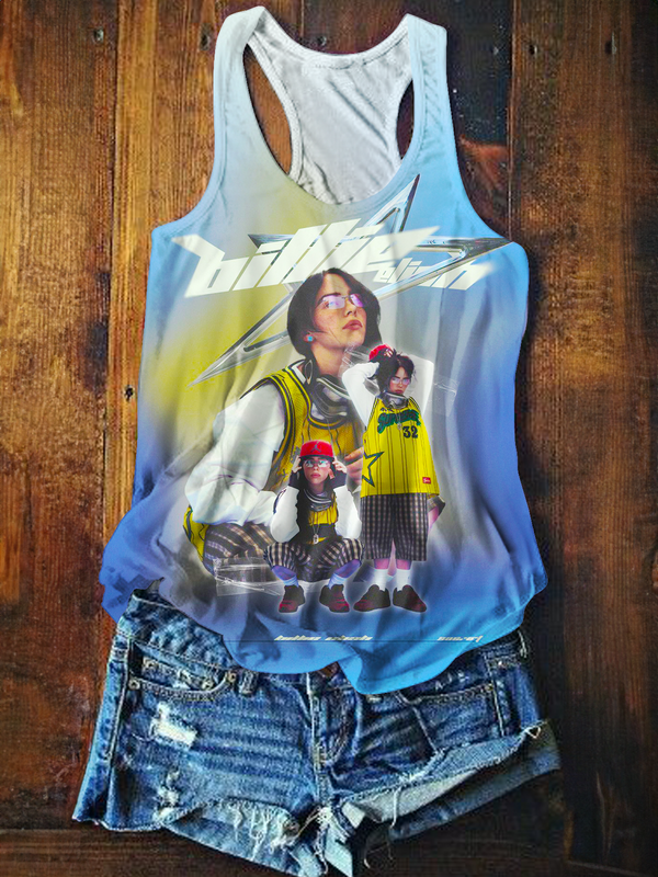 Hit Me Hard and Soft Billie Eilish World Tou Printed Casual Tank Top