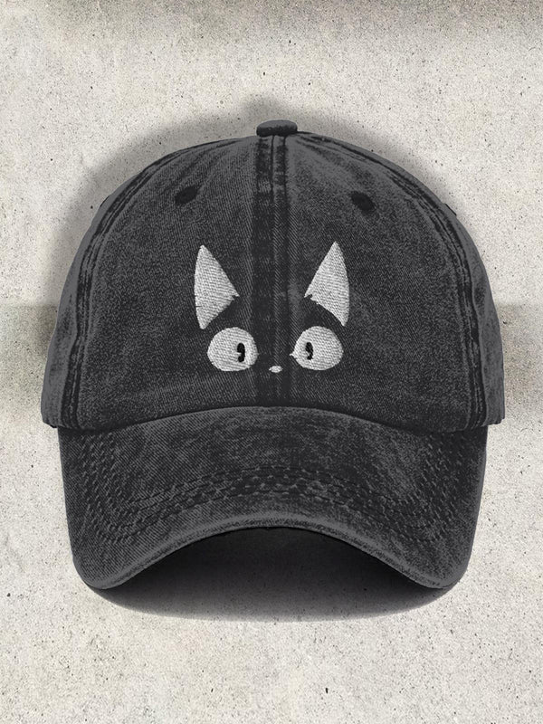 Amazed Cat Printed Baseball Cap