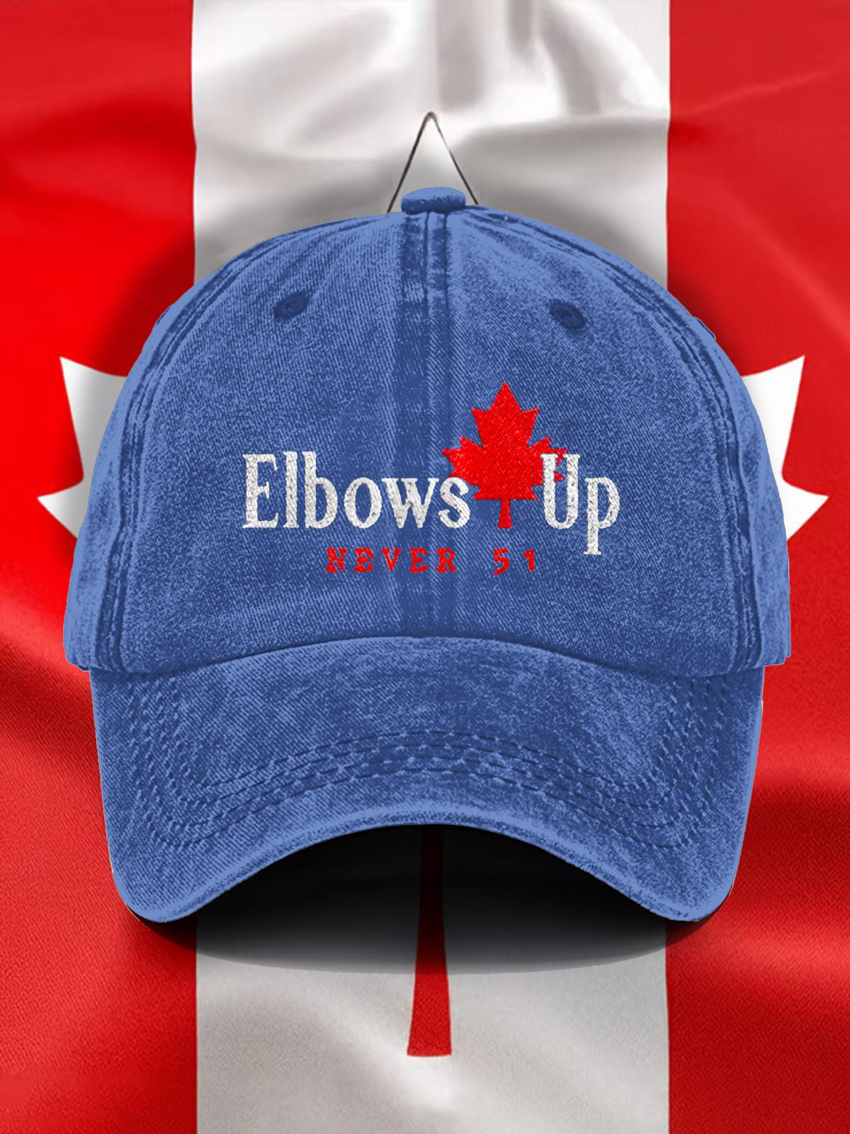 Elbows Up Never 51 Printed Baseball Cap