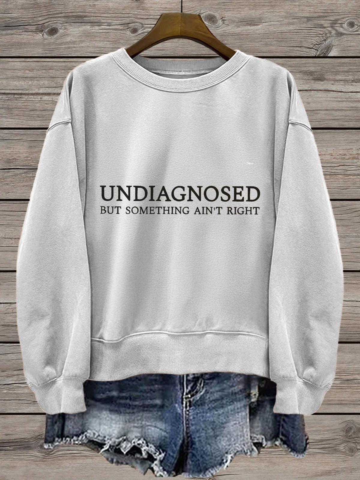 Undiagnosed But Something Ain't Right Printed Long Sleeve Casual Top