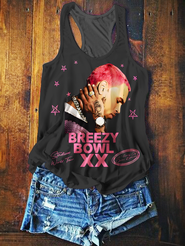 Chris Brown Breezy Bowl XX Printed Casual Tank Top