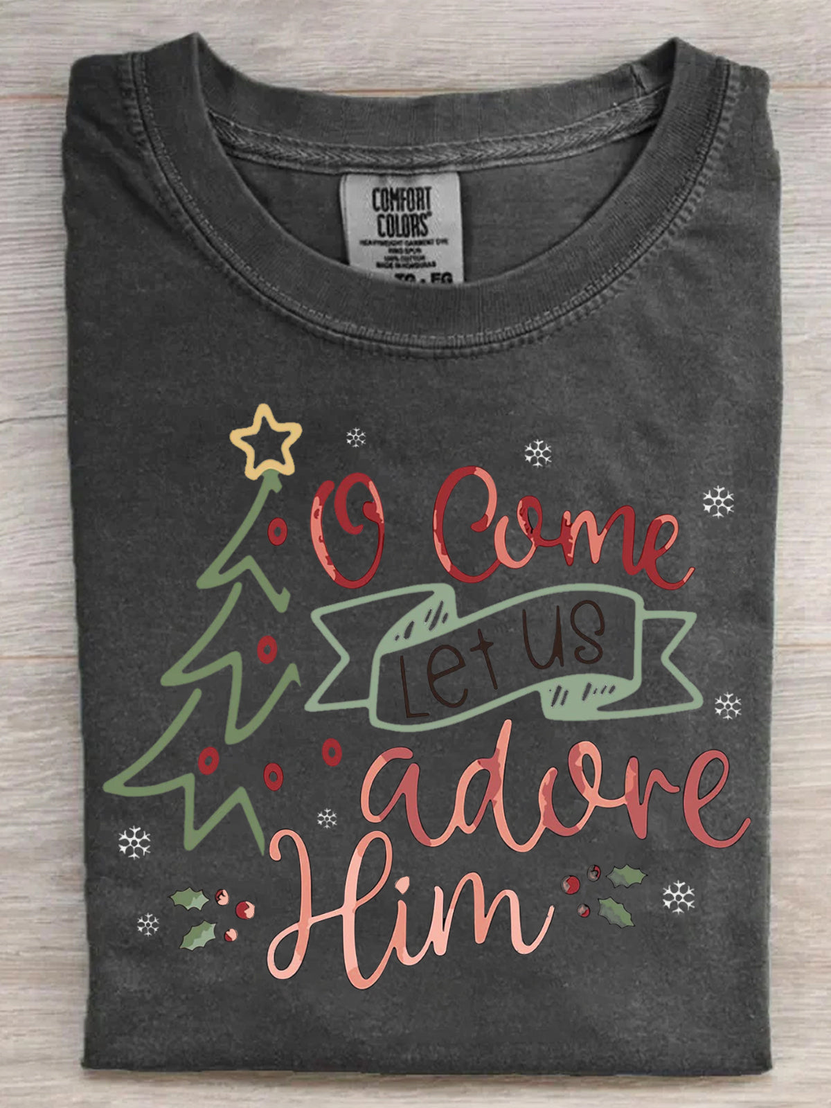 Oh Come Let Us Adore Him Retro T-shirt