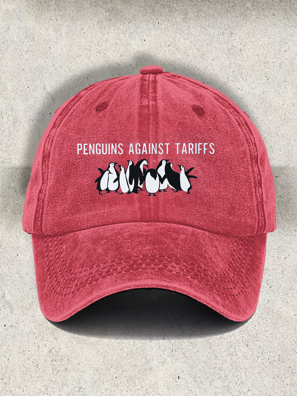 Gorra de béisbol con estampado sutil de pingüinos FDT