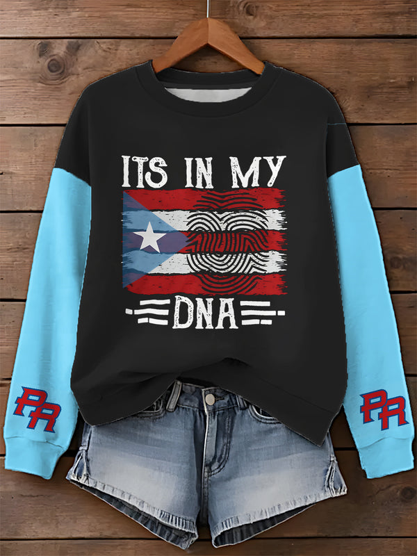 Puerto Rico Classic Printed Long Sleeve Casual Top