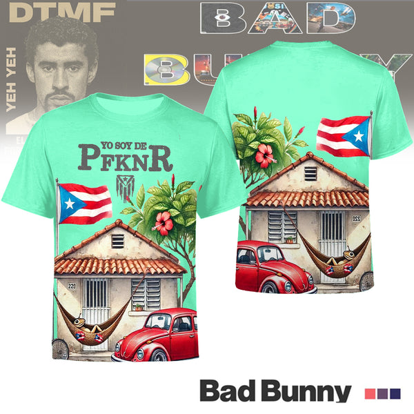 Puerto Rican Printed Crew Neck T-shirt