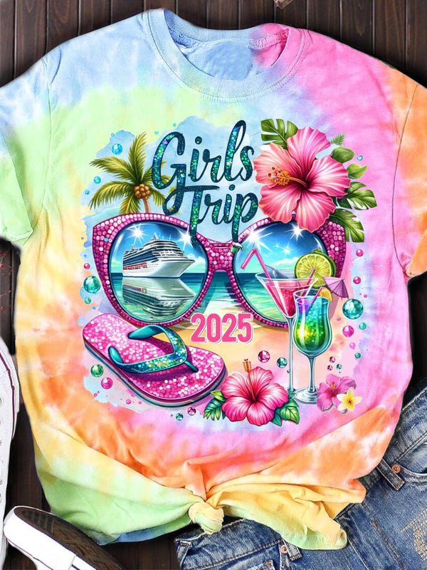 Camiseta de cuello redondo Girls Trip 2025 