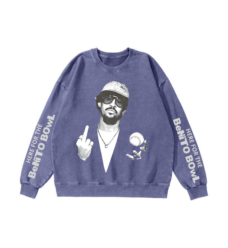 Benito Bowl Round Neck Washed Sweatshirt