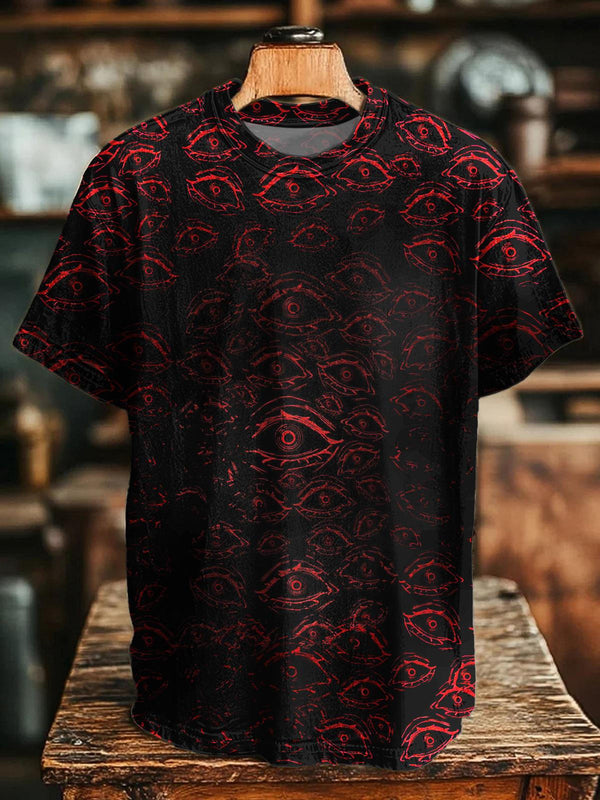 Gothic Halloween Print Crew Neck T-shirt