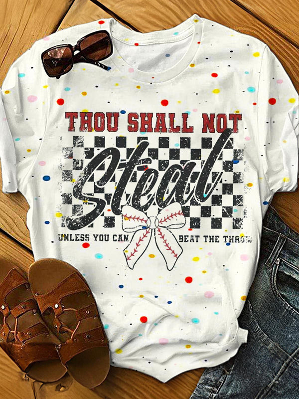 Camiseta de béisbol con cuello redondo y divertida de béisbol inrobable 