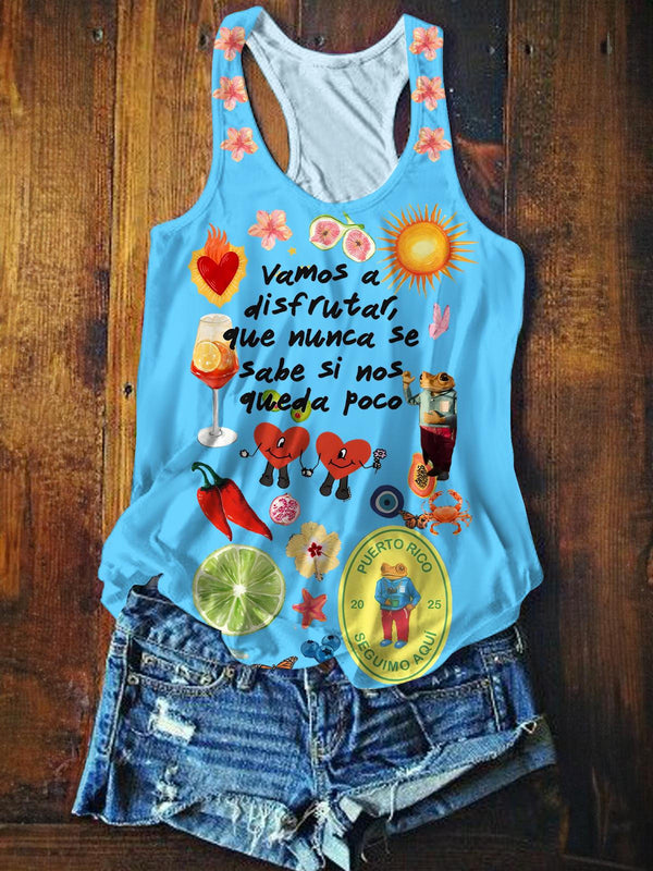 Puerto Rican Singer Album Printed Casual Tank Top