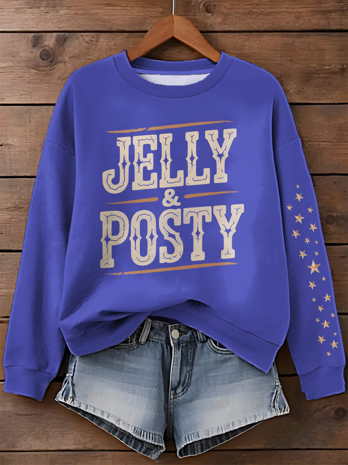 Post Malone And Jelly Role Printed Long Sleeve Casual Top