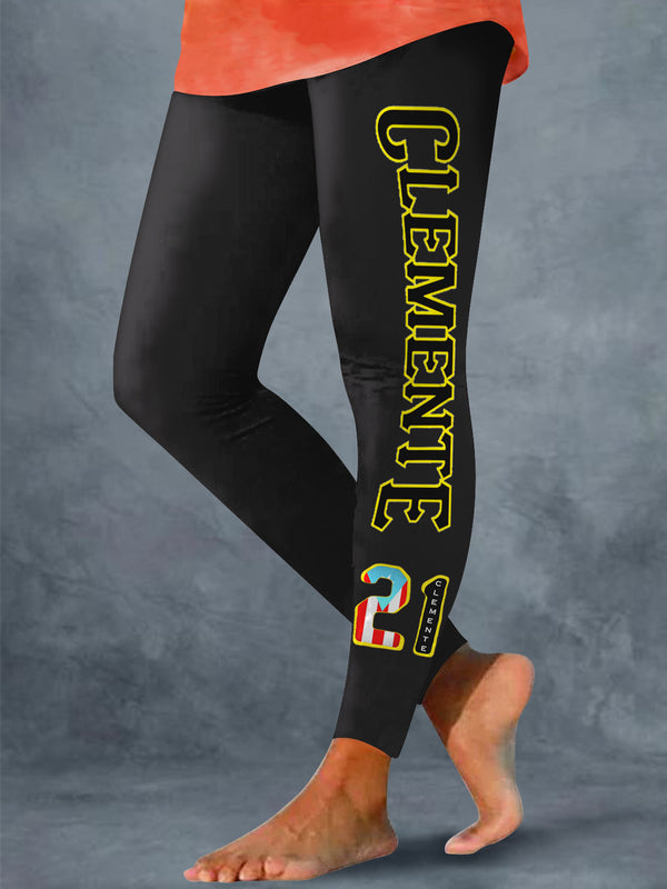 Puerto Rican Baseball Print Leggings