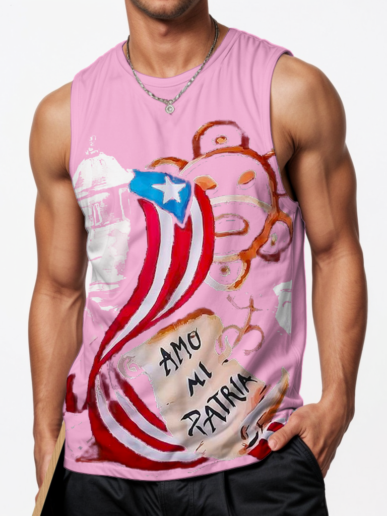 Puerto Rico Symbols Set Sports Crew Neck Vest