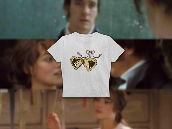 Pride and Prejudice Locket Design Baby Tee Women's Shirt