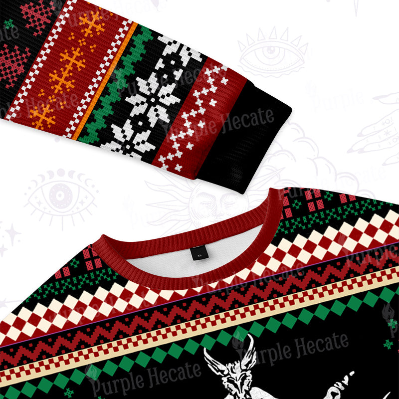 Purplehecate Live Laugh Lucifer Ugly Christmas Sweatshirts