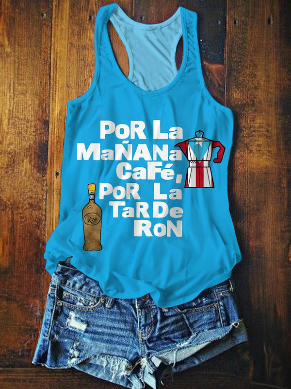 Bad Bunny 'Café con Ron' Printed Casual Tank Top