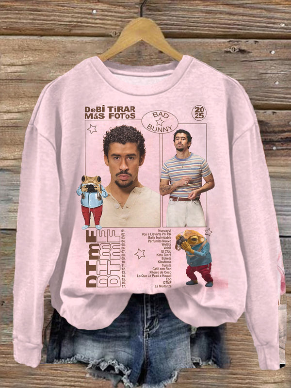 Pink Design Bad Bunny Debí Tirar Más Fotos Sweatshirt