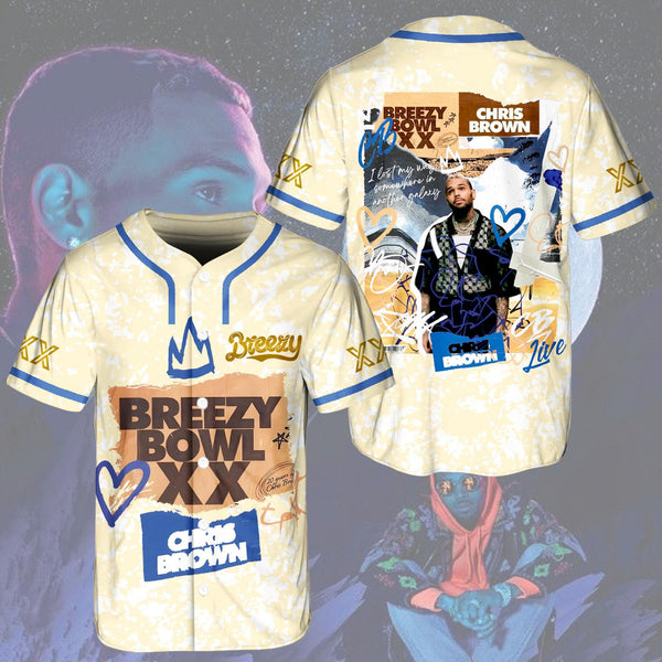 Chris Brown Breezy Bowl XX Tour Baseball Jersey