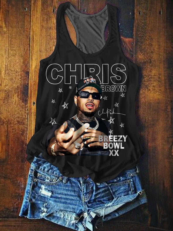 Breezy Bowl XX Tour Printed Casual Tank Top