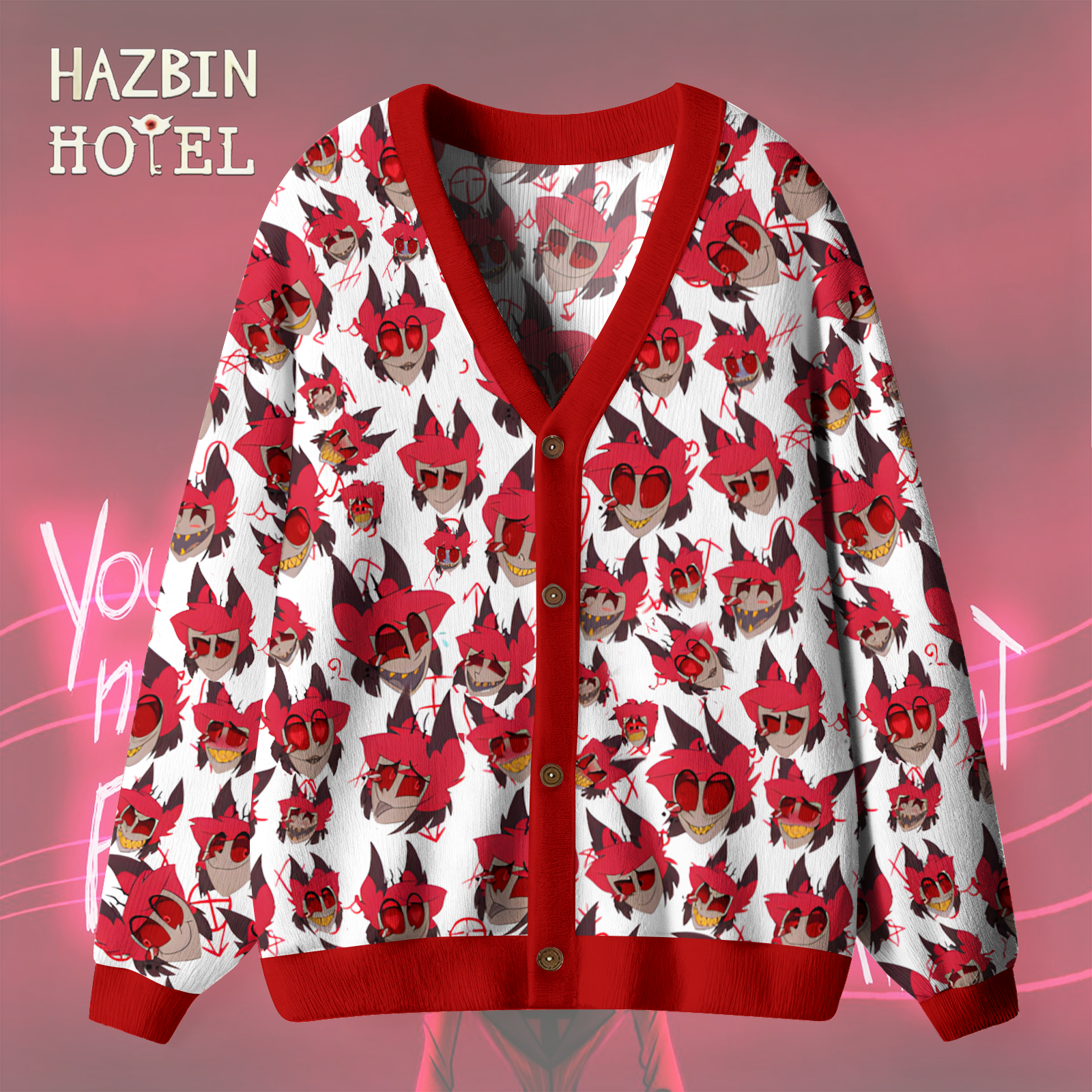 Hazbin Hotel Unisex Ugly Cardigan Sweaters