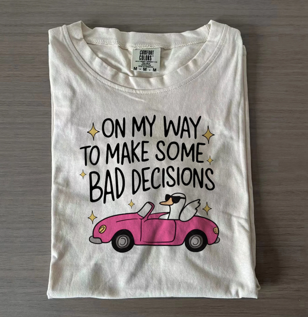 Fun Duck Print Crew Neck T-shirts