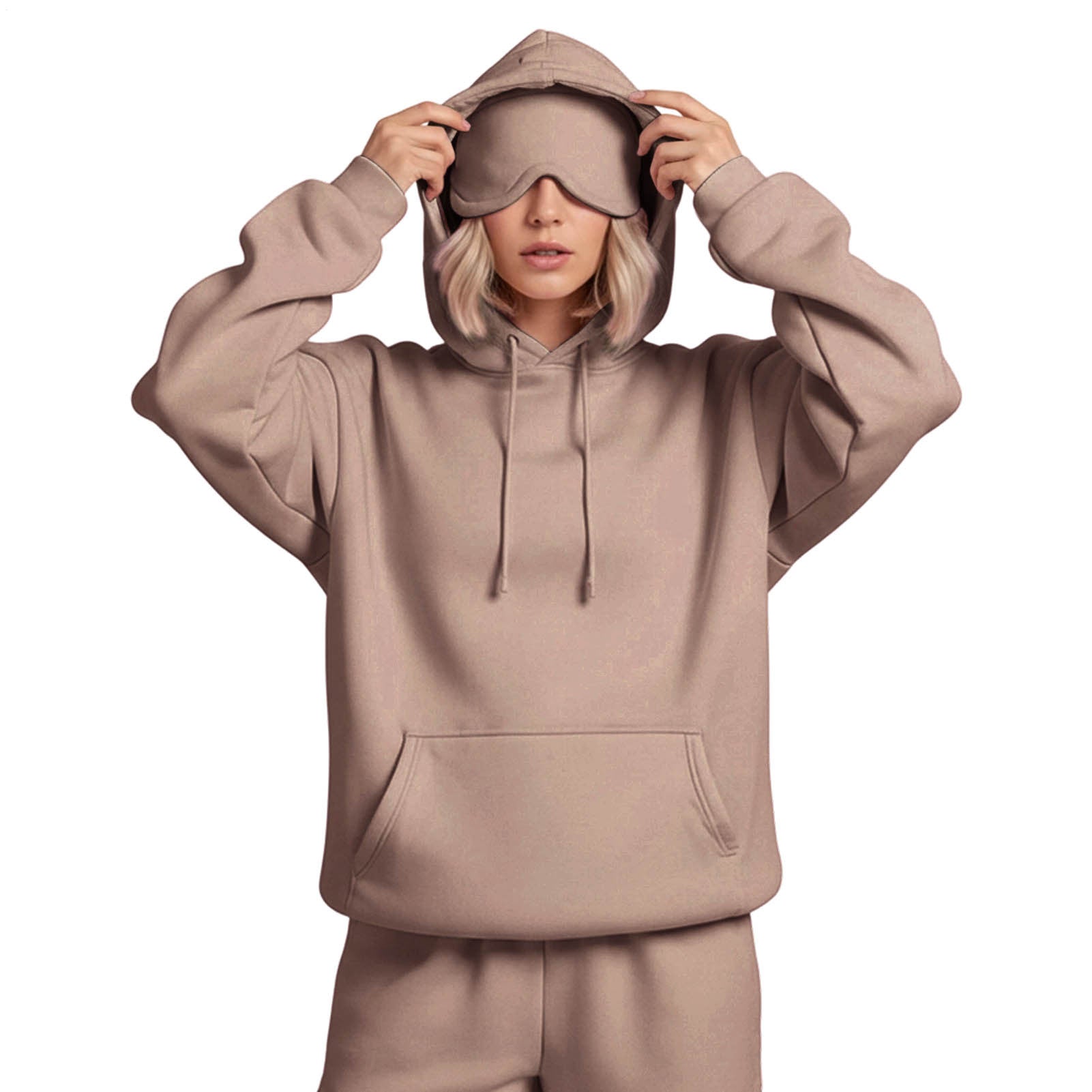 Airplane Mode Travel Hoodie Men Women Comfort Hoodies with Eyeshade Pullover Tops Clothes with Hidden Pockets charming