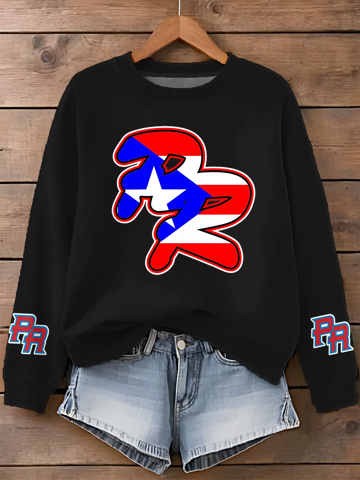 Puerto Rican Print Long Sleeve Casual Top