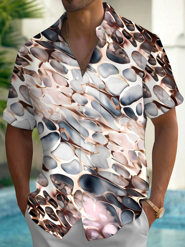 Camisas de manga corta con bolsillo para hombre Geometry