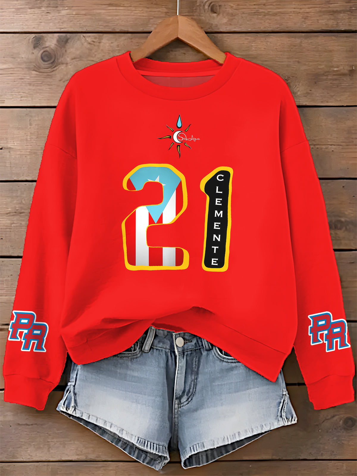 Roberto Clemente Printed Long Sleeve Casual Top