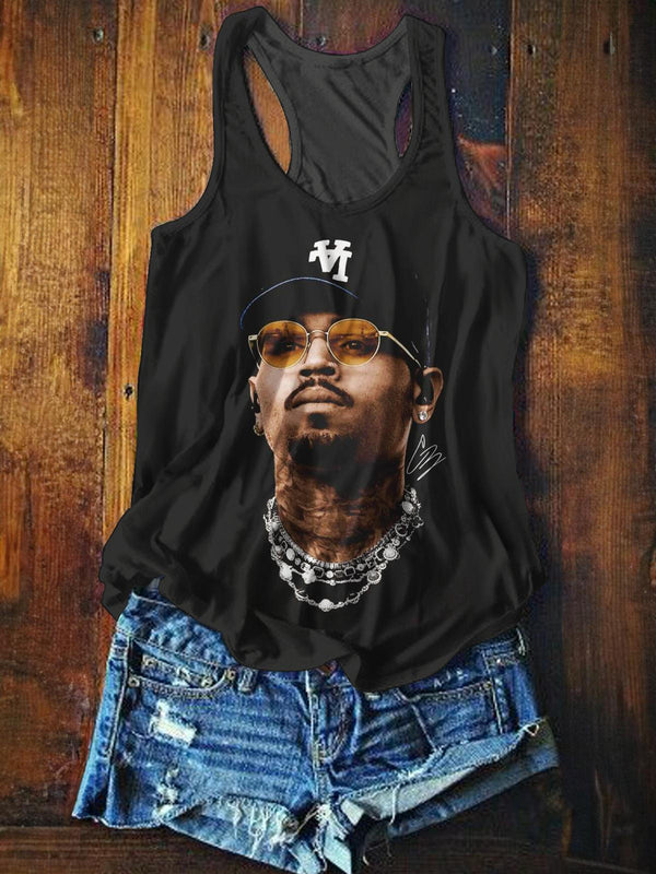 Chris Brown Breezy Bowl Printed Casual Tank Top