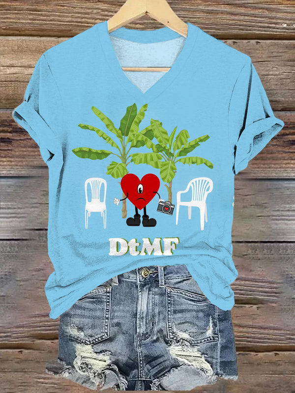 Bad Bunny Dtmf V-neck T-Shirt
