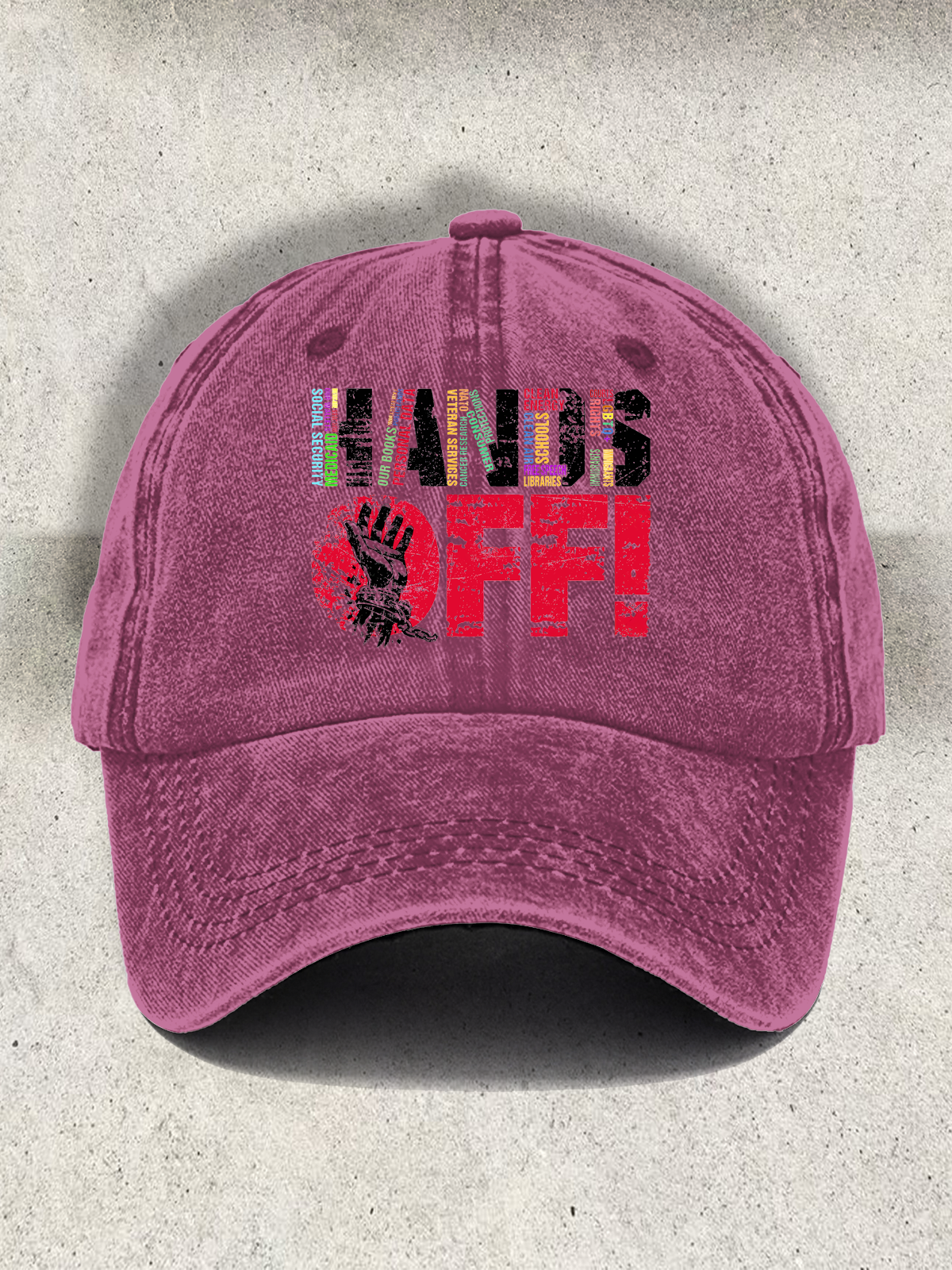 Hands Off Protest Printed Baseball Cap