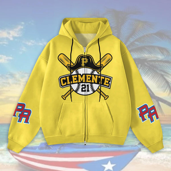 Roberto Clemente Zippered Sweatshirt Jacket