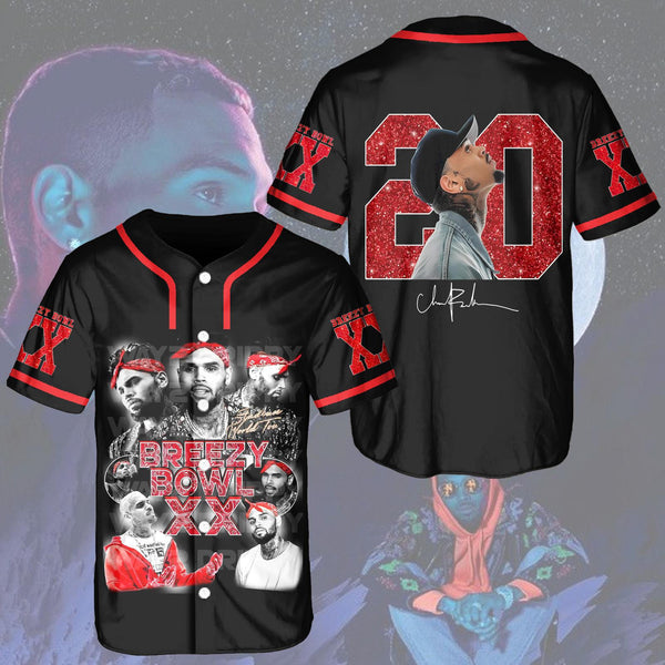 Chris Brown Breezy Bowl XX Tour 2025 Baseball Jersey
