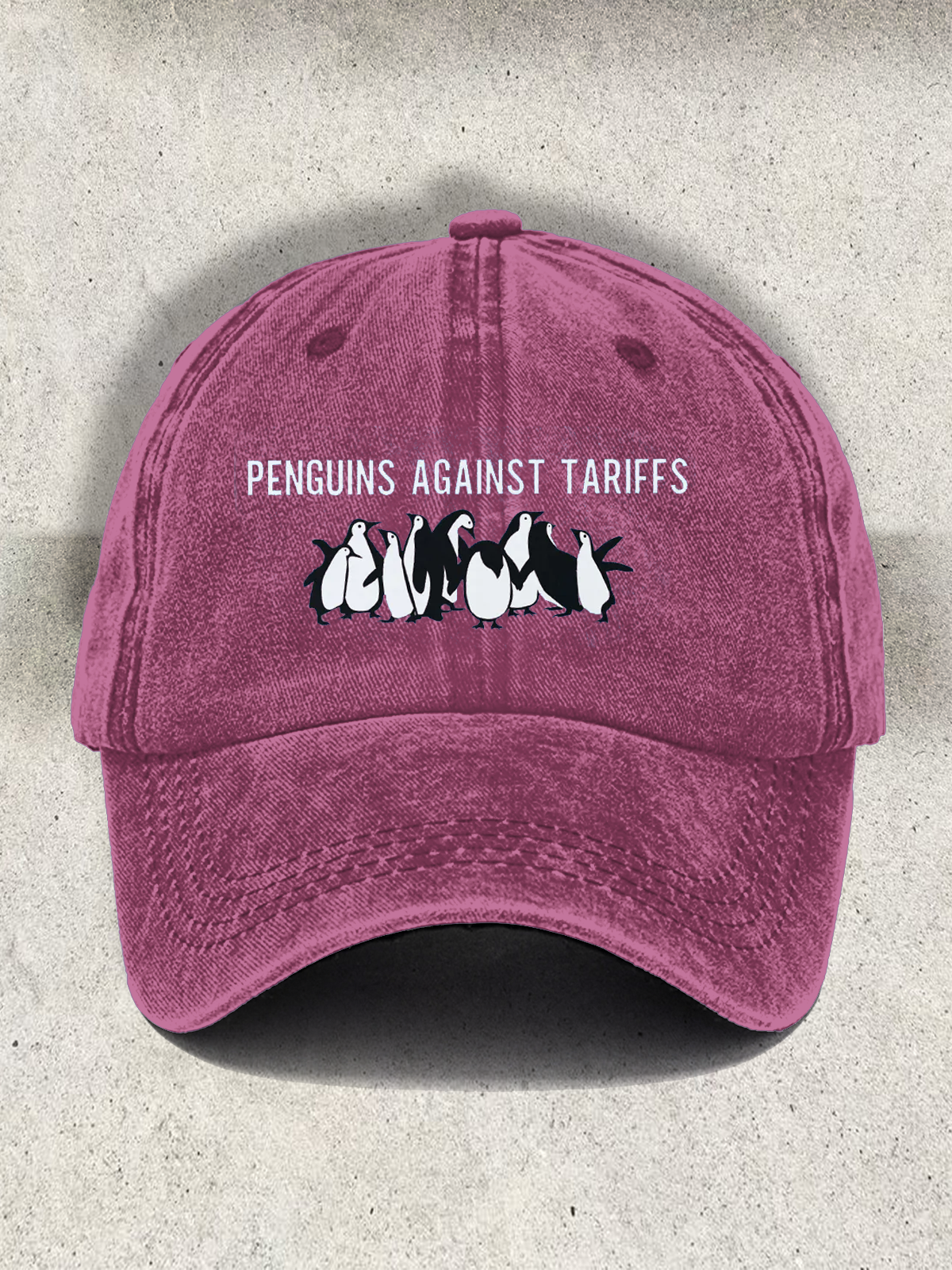 Gorra de béisbol con estampado sutil de pingüinos FDT