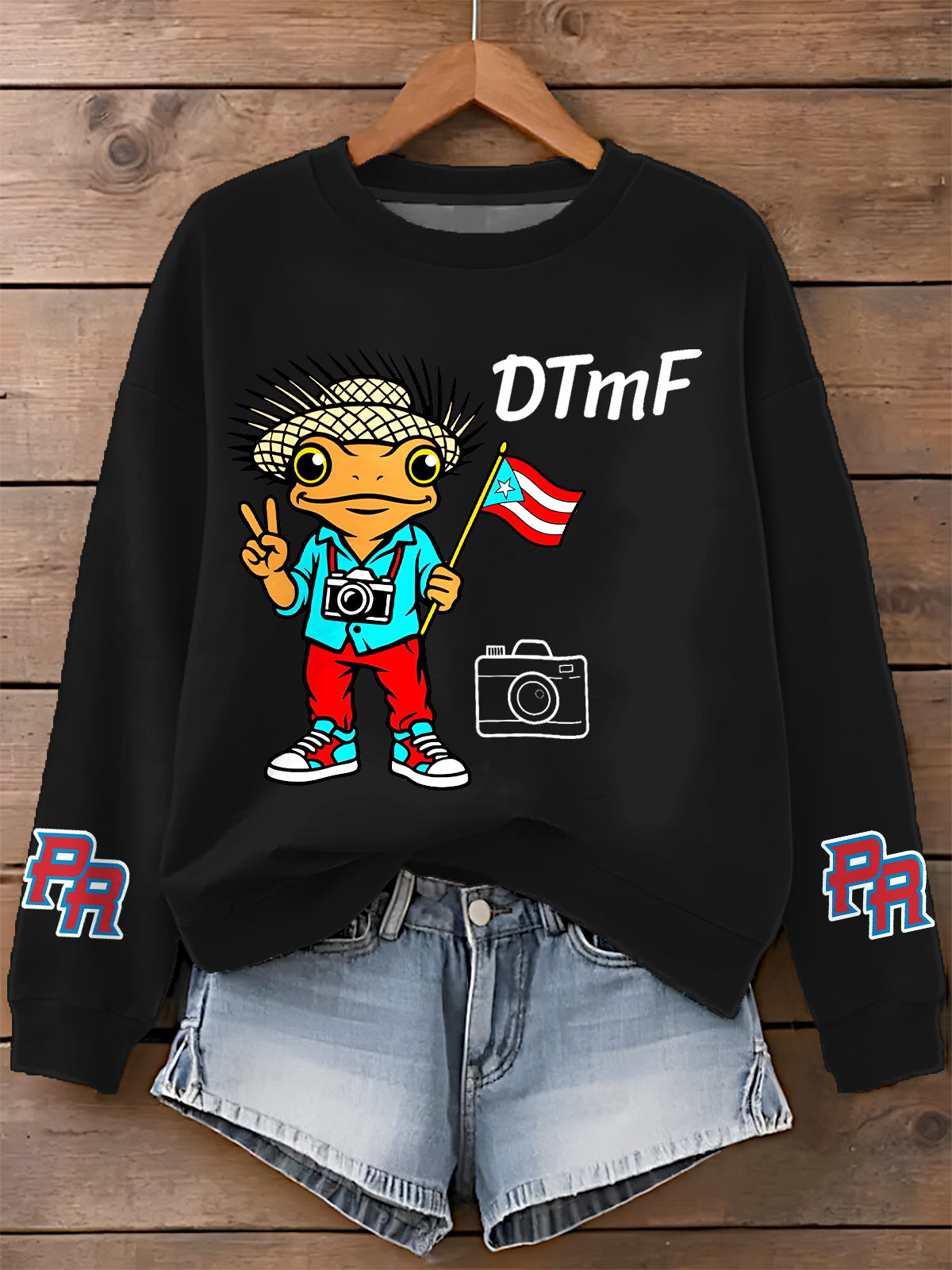 Puerto Rican Print Long Sleeve Casual Top