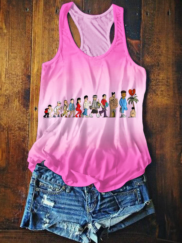 Badbunny Song Album Printed Casual Tank Top