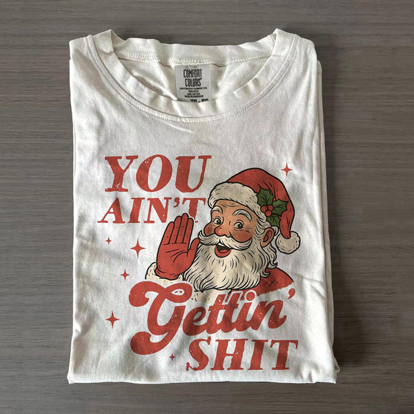 Christmas Funny Print Unisex Cotton Crew Neck T-shirt