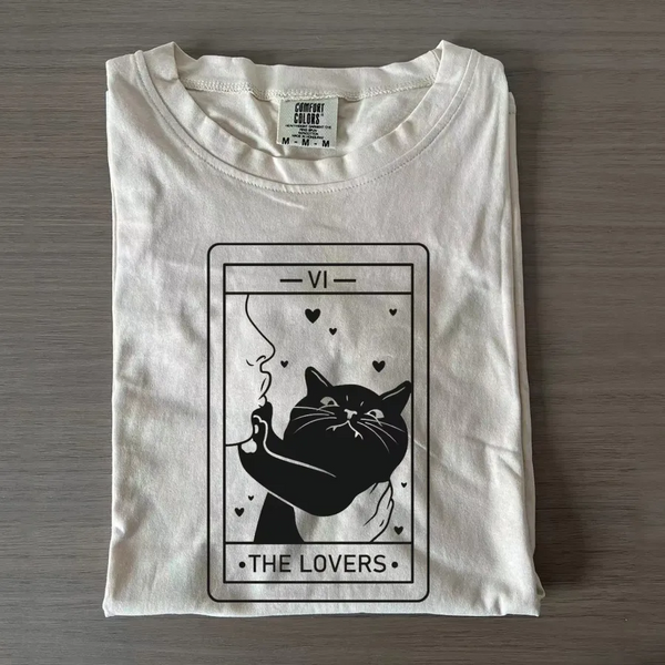 Tarot Cat Crew Neck T-shirts