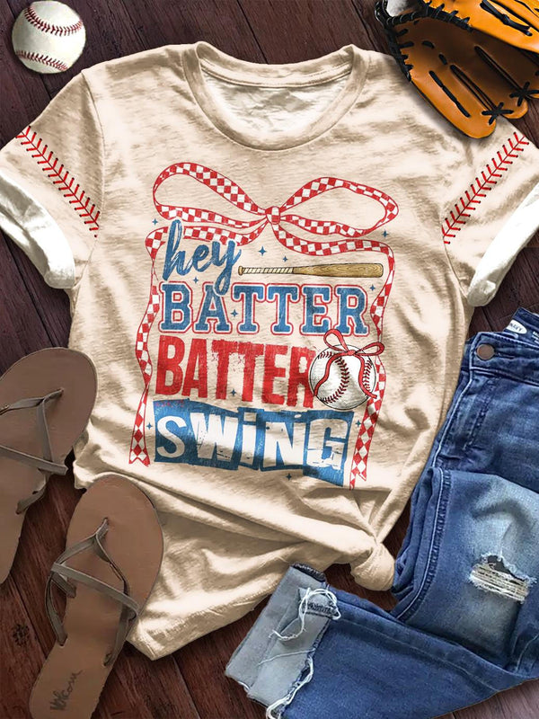 Camiseta retro de béisbol con cuello redondo 