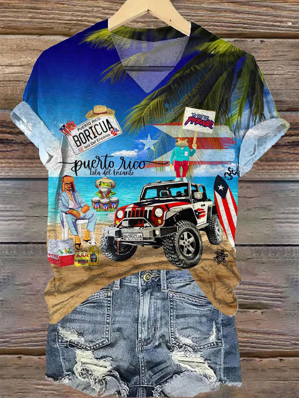 Puerto Rico V-neck T-Shirt