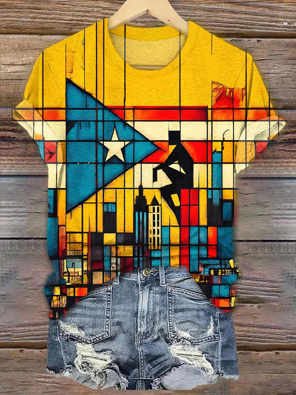 Puerto Rico Print Crew Neck T-shirt