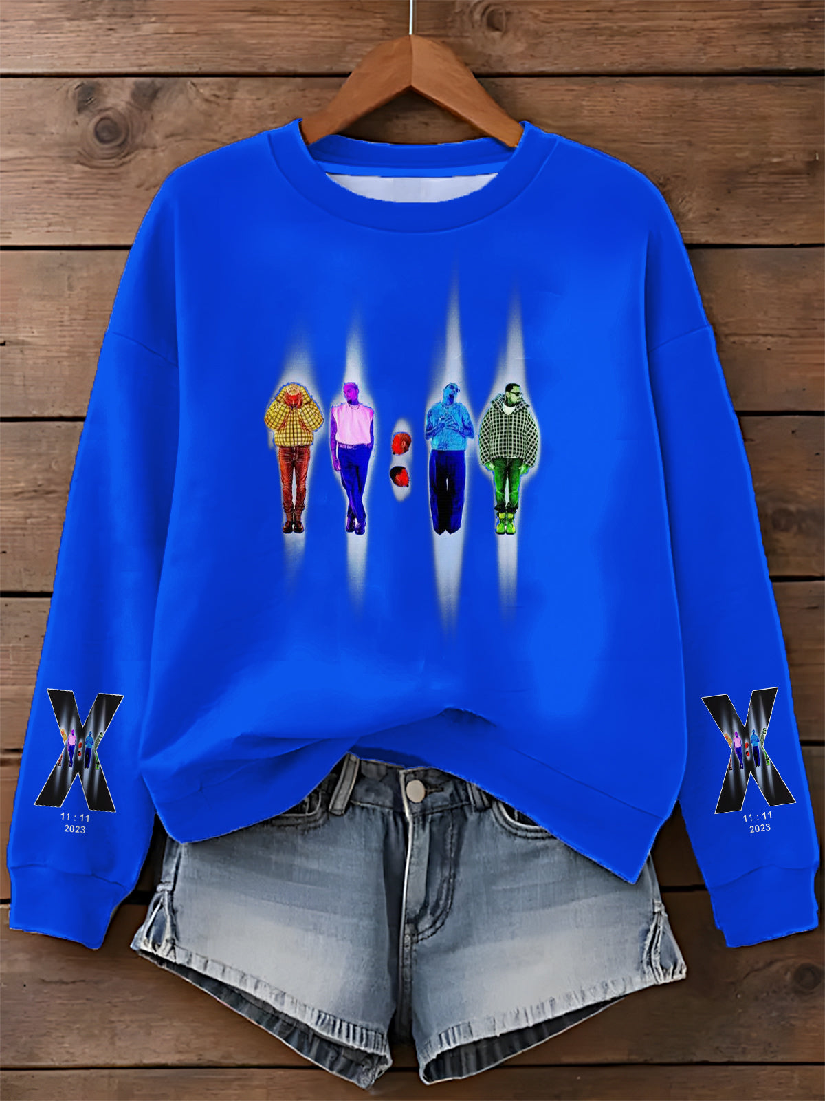 Camiseta informal de manga larga con estampado del álbum 11:11 de Chris Brown 